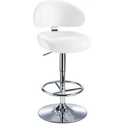 NETFURNITURE Jamaica hauteur Taburete de barra ajustable - cuir blanc et faux. Publicité NETFURNITURE Jamaica hauteur Taburete de barra ajustable - cuir blanc et faux. Publicité