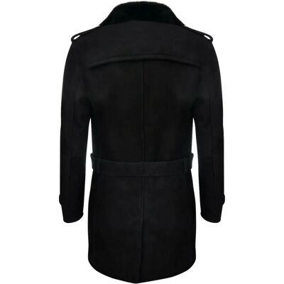 Infinity Leather XS Shearling Pea Coat - Zwart - Herenkleding voor de winter Infinity Leather XS Shearling Pea Coat - Zwart - Herenkleding voor de winter