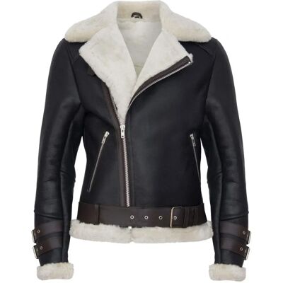 Infinity Leather Bruine RAF B3 Schapenleren Bikerjas - Mannen Large Infinity Leather Bruine RAF B3 Schapenleren Bikerjas - Mannen Large