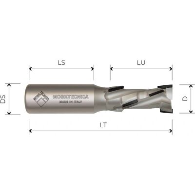 Mobiltecnica - MTEC015.83 - Diámetro 20 mm - Altura de corte 43 mm - Fresa de diamante Mobiltecnica - MTEC015.83 - Diámetro 20 mm - Altura de corte 43 mm - Fresa de diamante