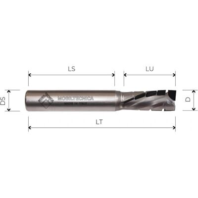 Mobiltecnica MTEC040.12 - Cortador de espiral de diamante - Herramienta de corte de alta velocidad Mobiltecnica MTEC040.12 - Cortador de espiral de diamante - Herramienta de corte de alta velocidad
