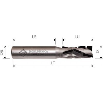 Mobiltecnica MTEC042.14 - Fresa helicoidal diamante - Carpintería Mobiltecnica MTEC042.14 - Fresa helicoidal diamante - Carpintería
