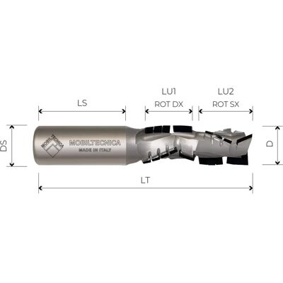 Mobiltecnica - MTEC049.7 - Z3+3 - Fresa de diamante Mobiltecnica - MTEC049.7 - Z3+3 - Fresa de diamante
