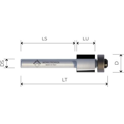 Fresa de diamante Mobiltecnica - 12,7mm Ø, 13mm Corte, 8mm Vástago, 58mm Largo Fresa de diamante Mobiltecnica - 12,7mm Ø, 13mm Corte, 8mm Vástago, 58mm Largo