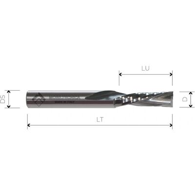 Mobiltecnica - MTEC504.53 - 12mm - 52mm - Fresa de extremo Mobiltecnica - MTEC504.53 - 12mm - 52mm - Fresa de extremo