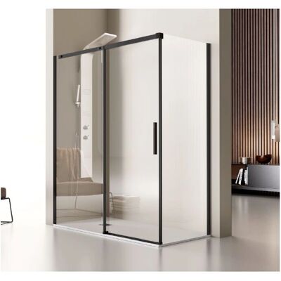 KASSANDRA - LUNA - Schwarz matt - 155 cm - Shower Screen KASSANDRA - LUNA - Schwarz matt - 155 cm - Shower Screen