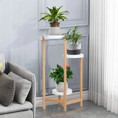 UNHO - Bamboo Plant Stand - Bamboo - 3 Levels - Plant Stand UNHO - Bamboo Plant Stand - Bamboo - 3 Levels - Plant Stand