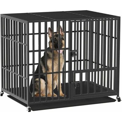 BINGOPAW XXL Dog Cage - Heavy Metal Indestructible with Wheels BINGOPAW XXL Dog Cage - Heavy Metal Indestructible with Wheels