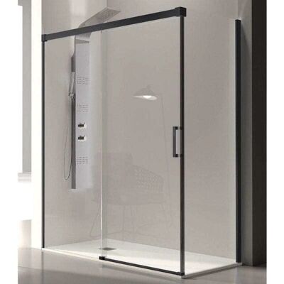 KASSANDRA Schwarze Mattglas Duschewand 130cm - Duschart KASSANDRA Schwarze Mattglas Duschewand 130cm - Duschart