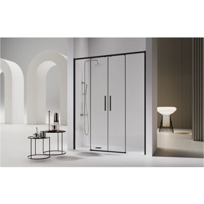 KASSANDRA Negro Mate 2 Fijos + 2 Puertas Correderas Mampara de Ducha - Tipo de Ducha KASSANDRA Negro Mate 2 Fijos + 2 Puertas Correderas Mampara de Ducha - Tipo de Ducha