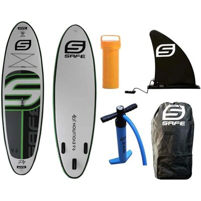 Safe Waterman Evolution 9'6 SUP gonfiabile allround - Bianco/Verde Safe Waterman Evolution 9'6 SUP gonfiabile allround - Bianco/Verde