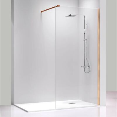 KASSANDRA Roségold 100cm Walk-In Duschwand - Duschabtrennung KASSANDRA Roségold 100cm Walk-In Duschwand - Duschabtrennung