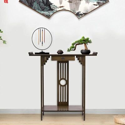 Unho - Mesa Consola Estilo Oriental Ancha y Alta para Entrada Unho - Mesa Consola Estilo Oriental Ancha y Alta para Entrada