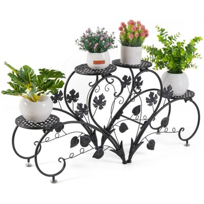 UNHO - 4-Tier Plant Stand - Black - Iron - Plant Stand UNHO - 4-Tier Plant Stand - Black - Iron - Plant Stand