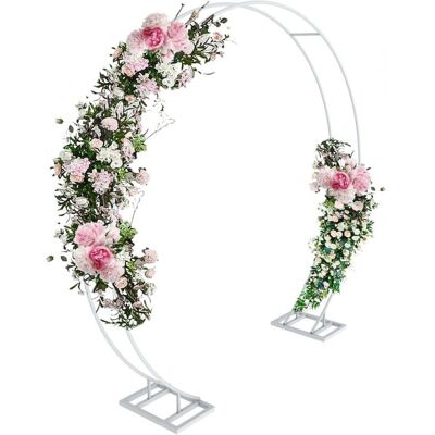 UNHO Arco de Boda de Metal Redondo 2,2m con Flores UNHO Arco de Boda de Metal Redondo 2,2m con Flores