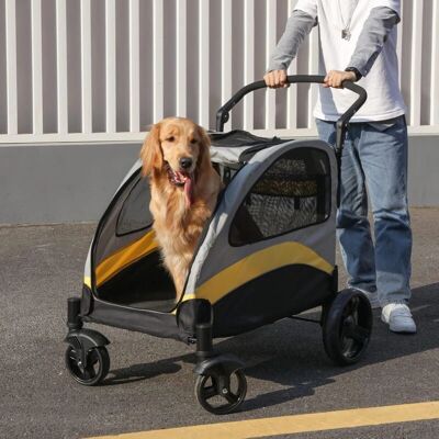 BingoPaw Pet Stroller - Large/Medium Foldable Dog Cart with Steel Frame BingoPaw Pet Stroller - Large/Medium Foldable Dog Cart with Steel Frame
