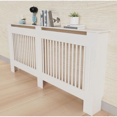 UNHO Radiator Cover - 152x19x92cm White Modern MDF Radiator Cover - Wall Radiator Cover - Large UNHO Radiator Cover - 152x19x92cm White Modern MDF Radiator Cover - Wall Radiator Cover - Large