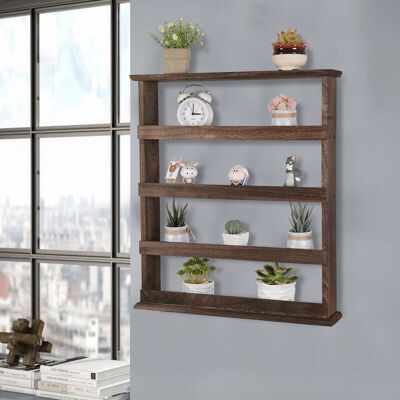UNHO - Portaspezie legno 4 livelli - Marrón - 4-tier Shelf UNHO - Portaspezie legno 4 livelli - Marrón - 4-tier Shelf