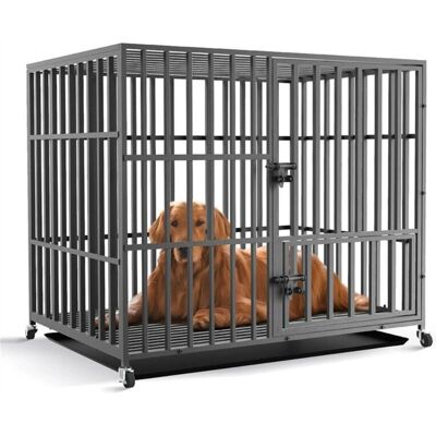 Jaula Grande para Perros Bingopaw - Hierro Resistente, 107x78x89cm Jaula Grande para Perros Bingopaw - Hierro Resistente, 107x78x89cm