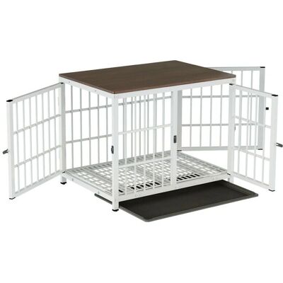 Jaula para perros BingoPaw - Metal y madera interior Jaula para perros BingoPaw - Metal y madera interior