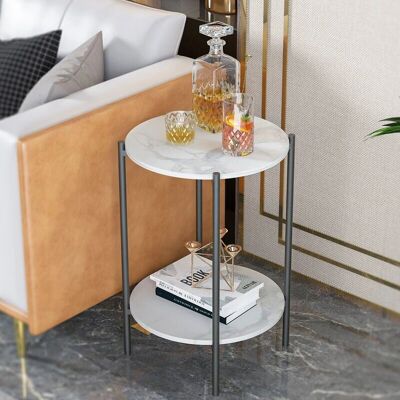 Mesita Redonda de Mármol UNHO - Decoración Moderna Mesita Redonda de Mármol UNHO - Decoración Moderna