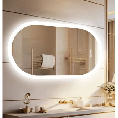 LUVODI Espejo de Baño con Luz LED Ovalado para Pared - 120x60cm LUVODI Espejo de Baño con Luz LED Ovalado para Pared - 120x60cm