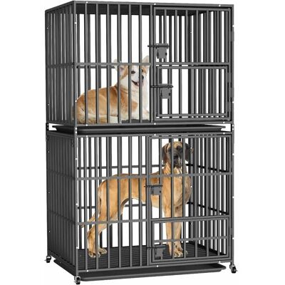 BingoPaw - Jaula Doble Metálica - Ruedas - Jaula para Perros BingoPaw - Jaula Doble Metálica - Ruedas - Jaula para Perros