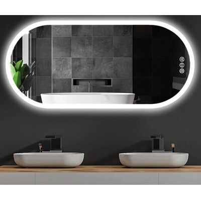 LUVODI - Oval 1200x600 - Touch Sensor - Demister Pad - Mirror LUVODI - Oval 1200x600 - Touch Sensor - Demister Pad - Mirror