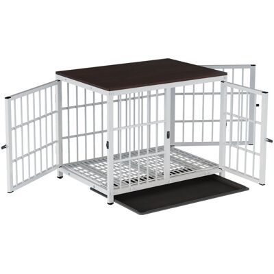 Bingopaw White M 30inch Wooden Dog Crate End Table - Dog Crate End Table Bingopaw White M 30inch Wooden Dog Crate End Table - Dog Crate End Table