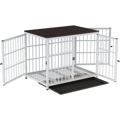 Bingopaw White L 36inch Furniture Style Wooden Dog Crate End Table Bingopaw White L 36inch Furniture Style Wooden Dog Crate End Table