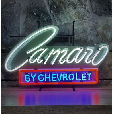Chevrolet Camaro - 70 x 42 cm - achterplaatlogo - Neonlicht Chevrolet Camaro - 70 x 42 cm - achterplaatlogo - Neonlicht