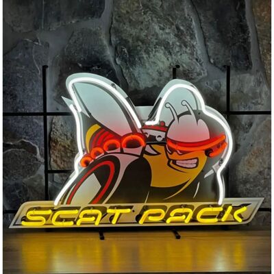 Fiftiesstore - Dodge Scat Pack Neon - 76 x 47 cm Fiftiesstore - Dodge Scat Pack Neon - 76 x 47 cm