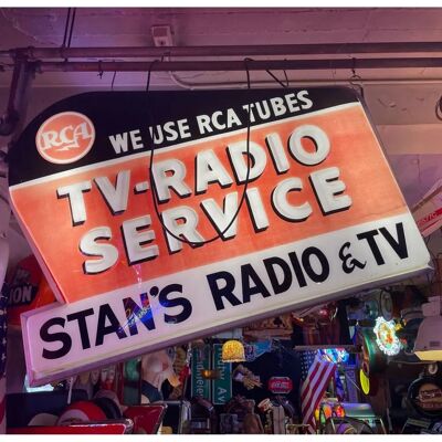 Fiftiesstore - RCA Tubes TV Radio Sign - Dubbelzijdig Fiftiesstore - RCA Tubes TV Radio Sign - Dubbelzijdig
