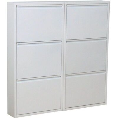 ebuy24 Pisa Skoskap Hvit - Metall, 6 Dører, 106x101x16cm ebuy24 Pisa Skoskap Hvit - Metall, 6 Dører, 106x101x16cm