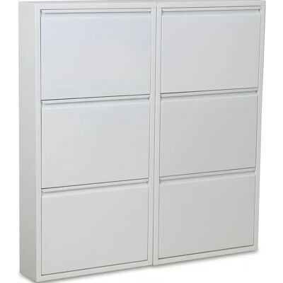 ebuy24 Pisa Schuhschrank Weiß - Metall, 6 Türen, 106x101x16cm ebuy24 Pisa Schuhschrank Weiß - Metall, 6 Türen, 106x101x16cm