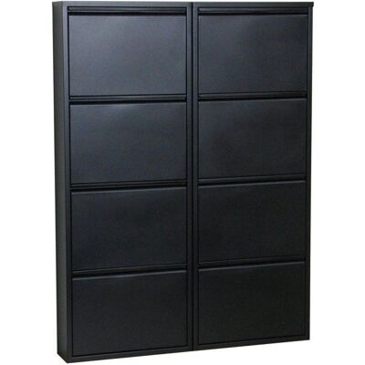 Ebuy24 Pisa Schuhschrank - Metall, Schwarz, 8 Türen Ebuy24 Pisa Schuhschrank - Metall, Schwarz, 8 Türen