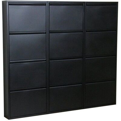 Ebuy24 Pisa Schuhschrank - 12 Türen, Metall, Schwarz Ebuy24 Pisa Schuhschrank - 12 Türen, Metall, Schwarz