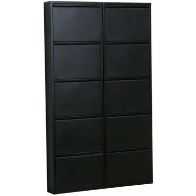 ebuy24 Pisa Schwarzer Metall-Schuhschrank - 10 Fächer ebuy24 Pisa Schwarzer Metall-Schuhschrank - 10 Fächer