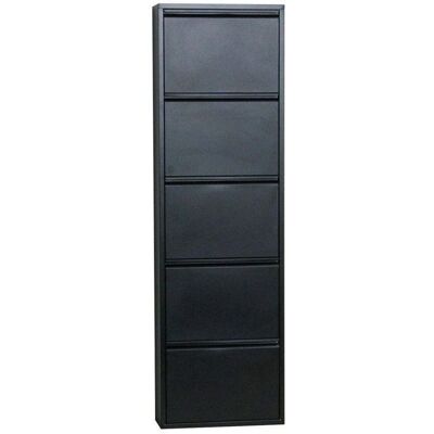 Møbel24 Pisa Skoskap - 5 Dører, Metall, Svart, Moderne Møbel24 Pisa Skoskap - 5 Dører, Metall, Svart, Moderne