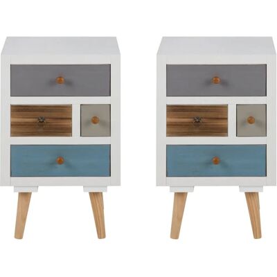 Ebuy24 Thames Nachttisch - Mehrfarbige Schubladen - Komplett Zusammengebaut Ebuy24 Thames Nachttisch - Mehrfarbige Schubladen - Komplett Zusammengebaut