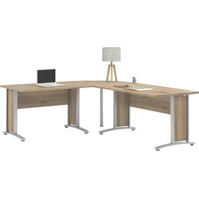 Møbel24 Prisme Skrivebord - Stål & Eik - 200x200 cm Møbel24 Prisme Skrivebord - Stål & Eik - 200x200 cm
