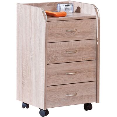 Møbel24 Noha Sonoma Eik 4-Schubladen Rollcontainer - Möbel Møbel24 Noha Sonoma Eik 4-Schubladen Rollcontainer - Möbel