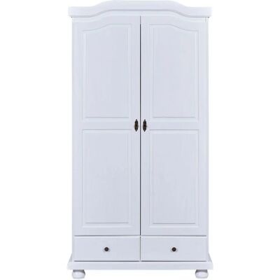 Ebuy24 Hvit Reusal Garderobe - 2 Dører, 2 Skuffer, 198x104x56cm Ebuy24 Hvit Reusal Garderobe - 2 Dører, 2 Skuffer, 198x104x56cm