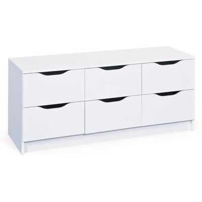 Ebuy24 Wung 6-Drawer Weiß Kommode - Kommode Ebuy24 Wung 6-Drawer Weiß Kommode - Kommode