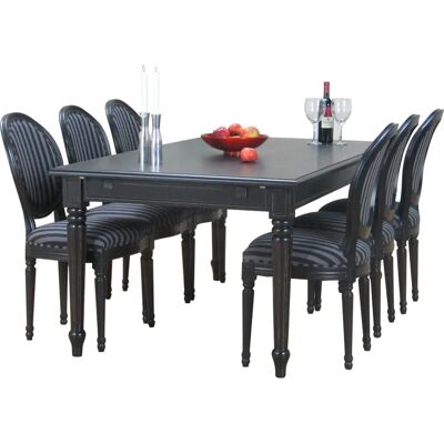 Møbel24 Amaretta Esstisch-Set - Vintage Schwarz/Grau Møbel24 Amaretta Esstisch-Set - Vintage Schwarz/Grau