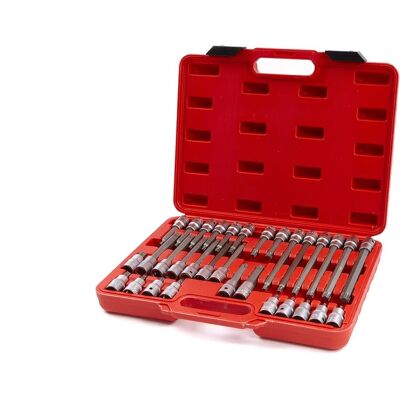 HBM Professioneel 32-delige 1/2" Torx-dopsleutelset HBM Professioneel 32-delige 1/2" Torx-dopsleutelset