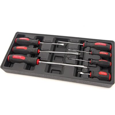 HBM 7-delige platte schroevendraaier set met inlay HBM 7-delige platte schroevendraaier set met inlay