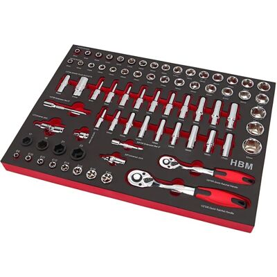 HBM Professioneel 74-delig套工具set met schuiminlay HBM Professioneel 74-delig套工具set met schuiminlay