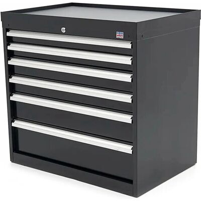 HBM Werkzeugschrank - 88x58x80cm, 6 Schubladen, Schwarz HBM Werkzeugschrank - 88x58x80cm, 6 Schubladen, Schwarz