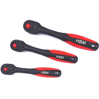 Clé à cliquet HBM 1/2" Professionnel Premium - 72 dents, Rouge/Noir - Publicité Clé à cliquet HBM 1/2" Professionnel Premium - 72 dents, Rouge/Noir - Publicité